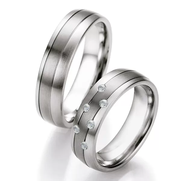 Snubné prstene oceľové s titánom TS604