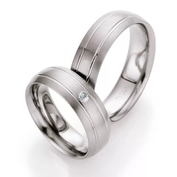 Svadobné obrúčky titán prírodný diamant 0,030 ct T709B