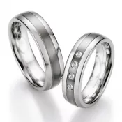 Snubné prstene oceľové s titánom TS602