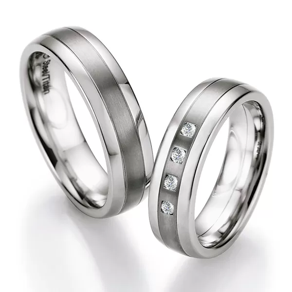 Snubné prstene oceľové s titánom TS602