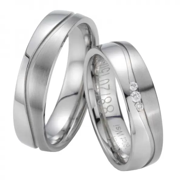 Snubné prstene z ocele s diamantmi ST20150