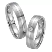 Snubné prstene oceľové a briliantom ST20130