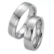 Snubné prstene oceľové s diamantmi ST20090