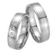 Snubné prstene oceľové s diamantmi ST20110