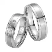 Oceľové snubné prstene s diamantmi ST20010