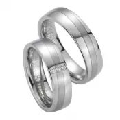 Snubné prstene z ocele s diamantmi ST20050