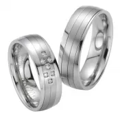 Snubné prstene oceľové s diamantmi ST20170