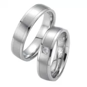 Snubné prstene oceľové s diamantom ST20030