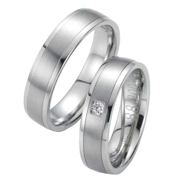 Snubné prstene oceľové s diamantom ST20030