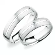 Snubné prstene z bieleho zlata SP-249B