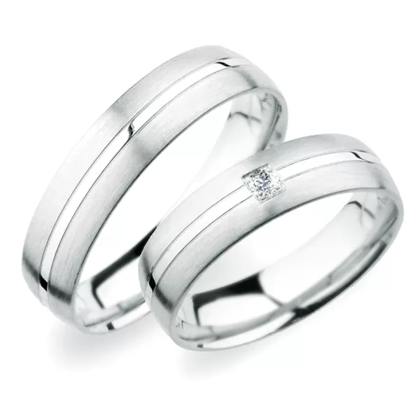 Snubné prstene z bieleho zlata SP-249B