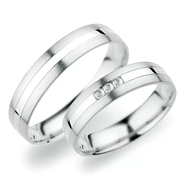 Snubné prstene z bieleho zlata SP-250B