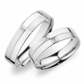 Snubné prstene z bieleho zlata SP-255B