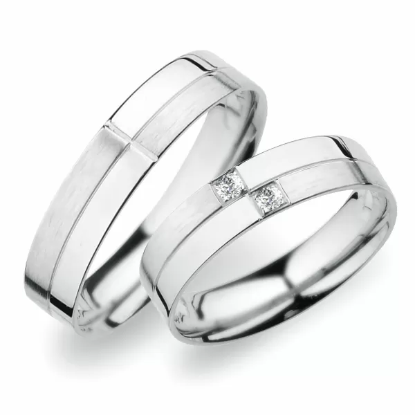 Snubné prstene z bieleho zlata SP-255B