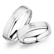 Snubné prstene z bieleho zlata SP-257B