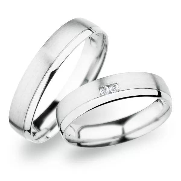 Snubné prstene z bieleho zlata SP-257B