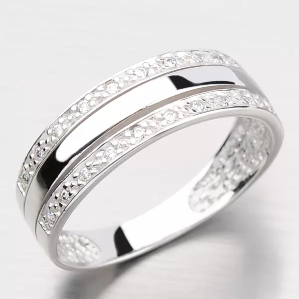 Zlatý prsteň so zirkónmi DZ1773-B