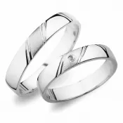 Snubné prstene z bieleho zlata SP-258B