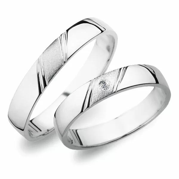 Snubné prstene z bieleho zlata SP-258B
