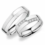 Snubné prstene z bieleho zlata SP-256B