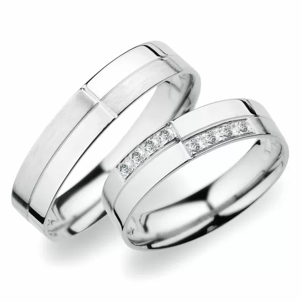 Snubné prstene z bieleho zlata SP-256B