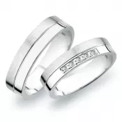Snubné prstene z bieleho zlata SP-253