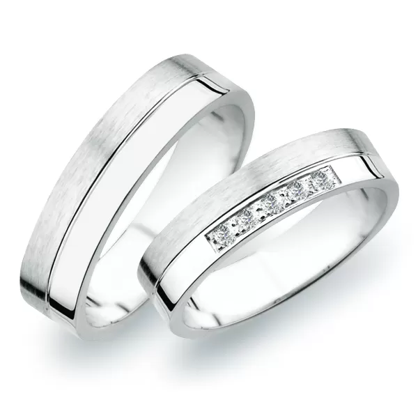 Snubné prstene z bieleho zlata SP-253