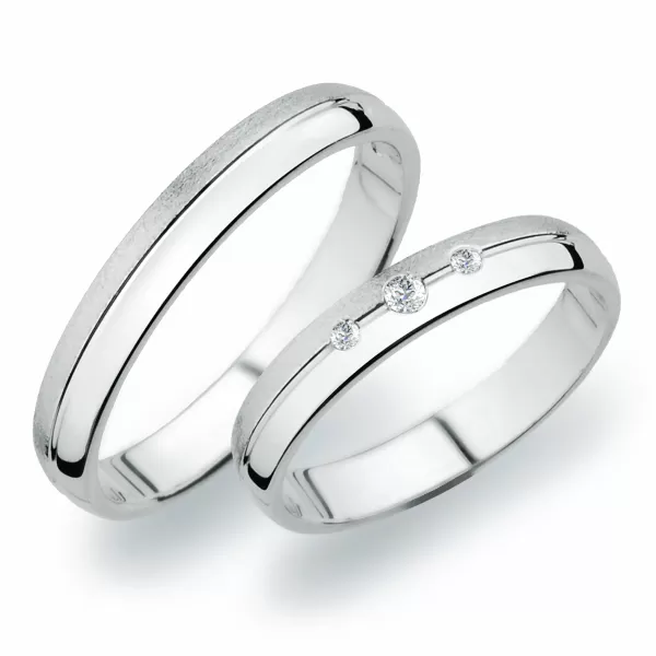 Snubné prstene z bieleho zlata SP-252B