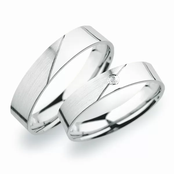 Snubné prstene z bieleho zlata SP-246B