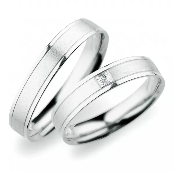 Snubné prstene z bieleho zlata SP-247B