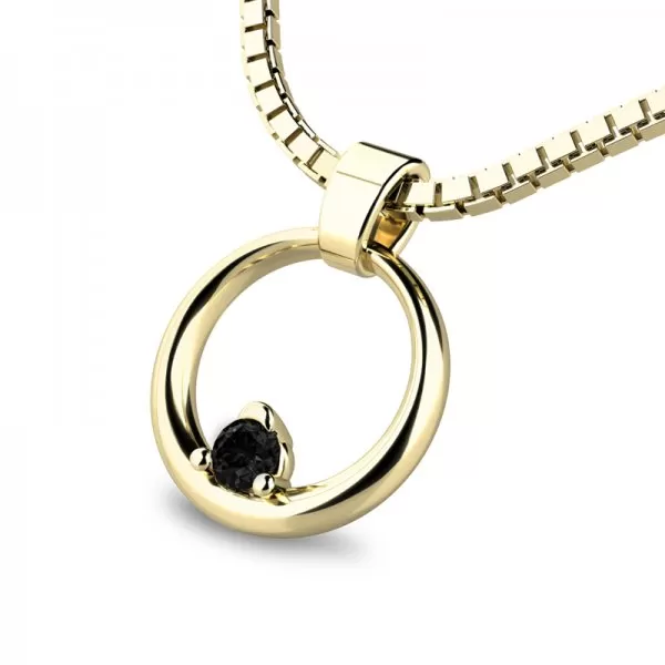 Zlatý prívesok 140023-ZL-ZIR-Black