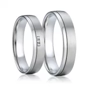 Oceľové snubné prstene so zirkónmi SP-7009