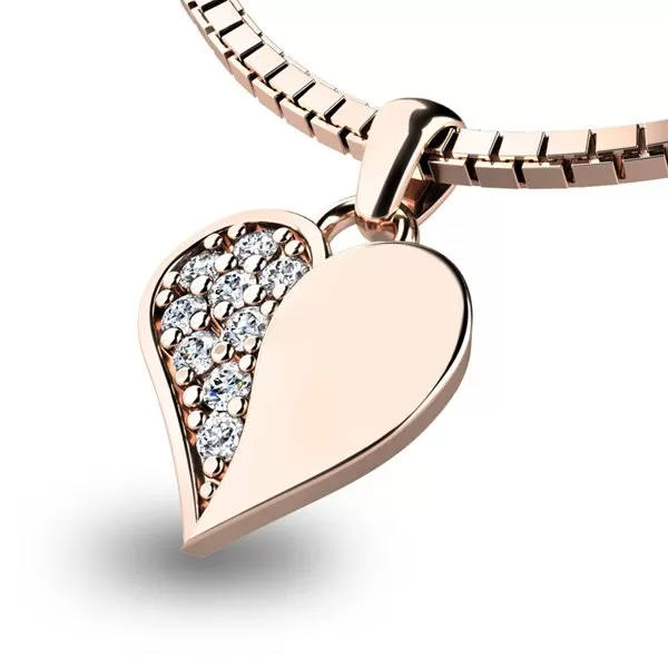 Zlatý prívesok so zirkónmi ružového zlata 10880-CV-ZIR