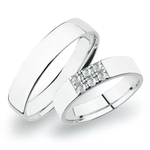 Snubné prstene z bieleho zlata SP-271B