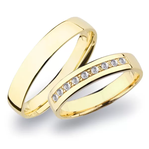 Zlaté snubné prstene so zirkónmi SP-276Z