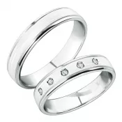 Snubné prstene z bieleho zlata SP-251B