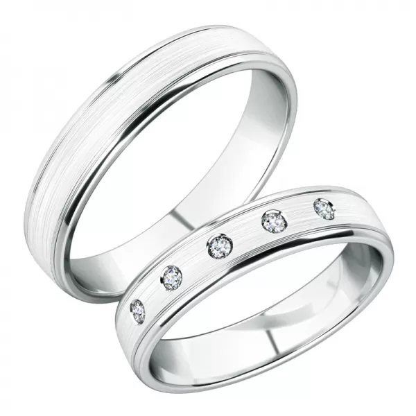 Snubné prstene z bieleho zlata SP-251B