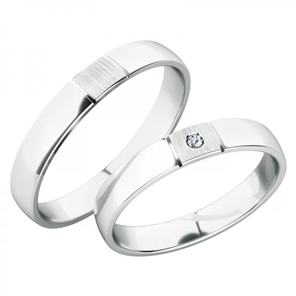 Snubné prstene z bieleho zlata SP-248B