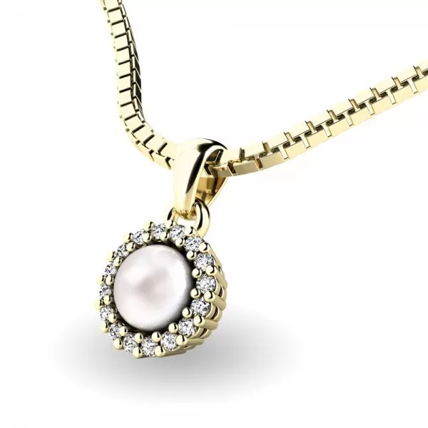 Zlatý perlový prívesok so zirkónmi 10931-ZL-FW-ZIR