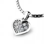 Zlatý prívesok srdca so zirkónmi 10877-B-ZIR