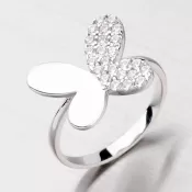 Strieborný prsteň s motýľom AALR0678-RD-FCZ
