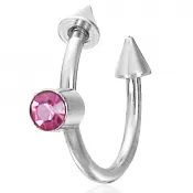 Piercing z ocele so zirkónom GBDS003