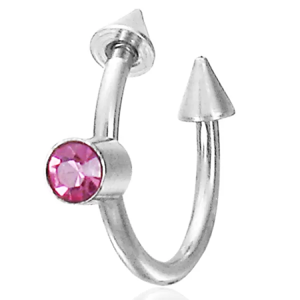 Piercing z ocele so zirkónom GBDS003