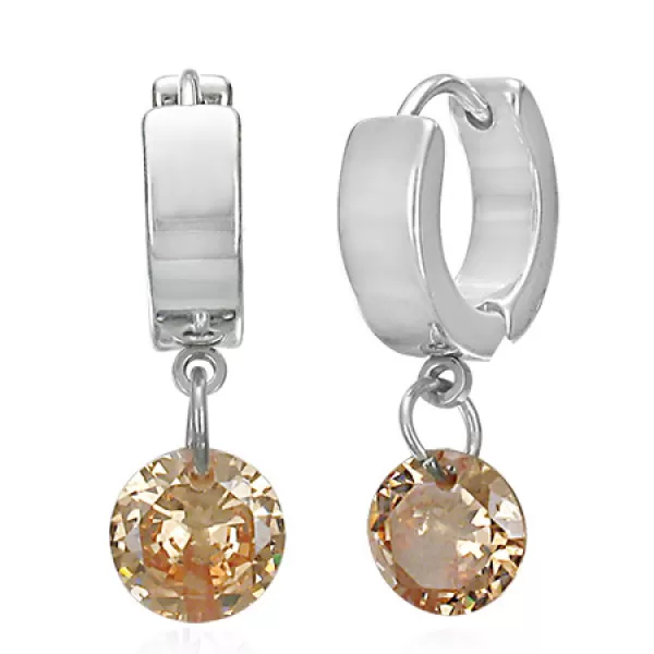 Náušnice z ocele so zirkónmi GBEL089