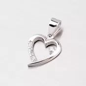 Srdce z bieleho zlata so zirkónmi 43-2495