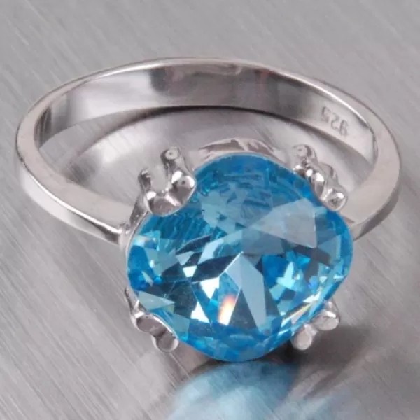 Strieborný prsteň s kryštálom 6T1225M