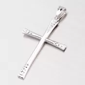 Prívesok z bieleho zlata - krížik 43-2768