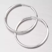 Kruhy 30 mm z bieleho zlata 12-140