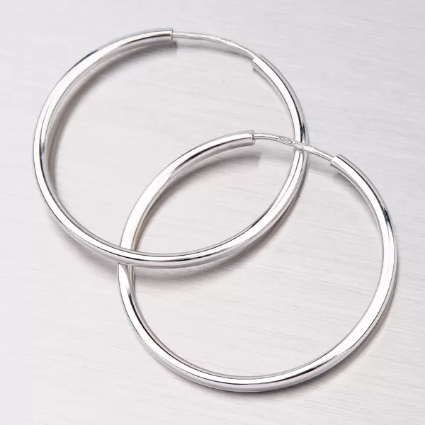 Kruhy 30 mm z bieleho zlata 12-140