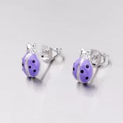 Náušnice strieborné M604542SM-PURPLE